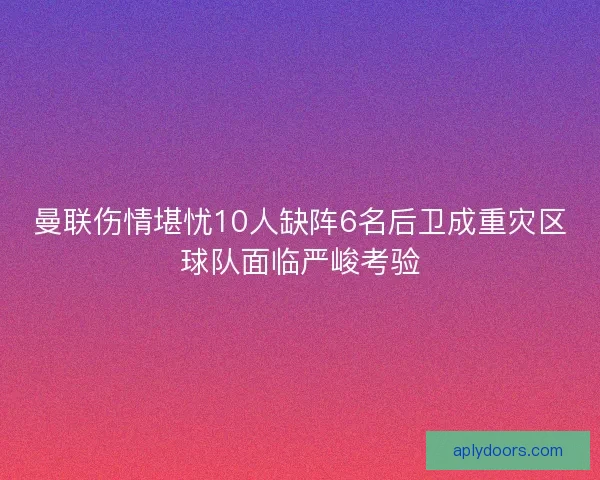 曼联伤情堪忧10人缺阵6名后卫成重灾区球队面临严峻考验